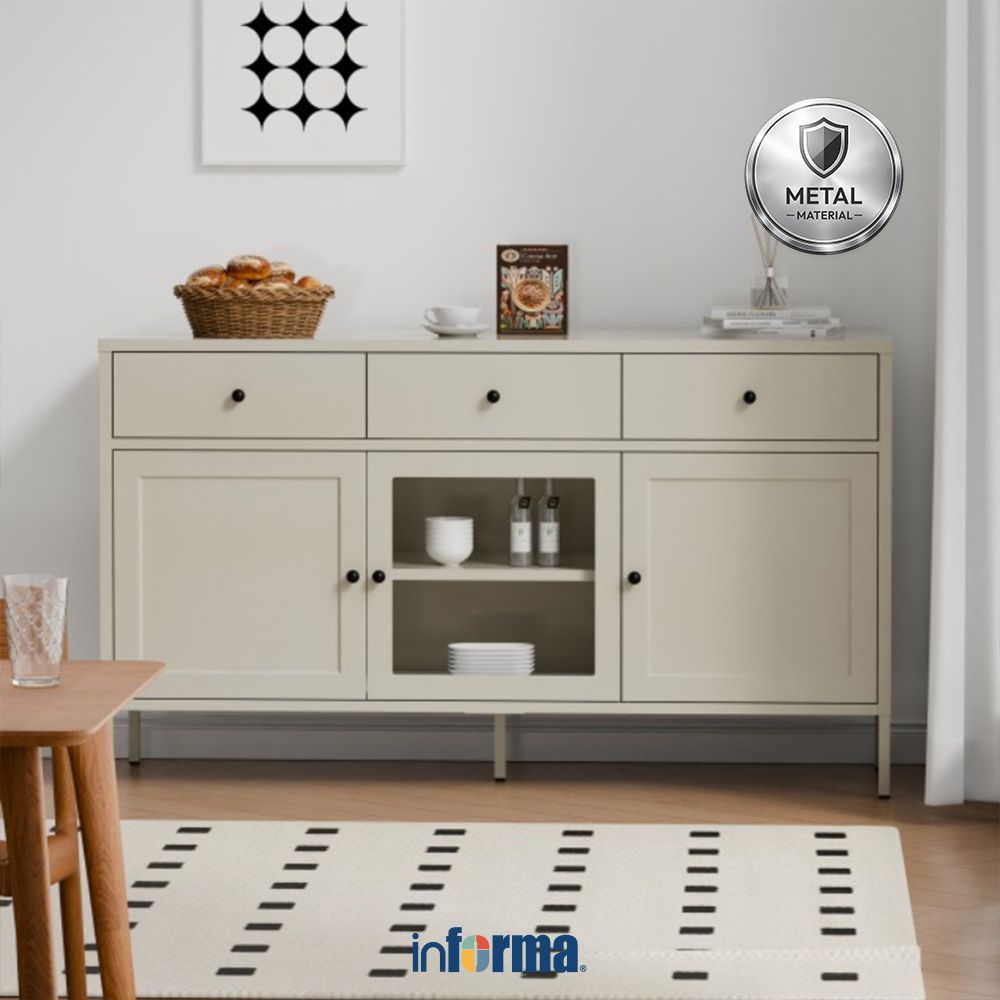 Informa 140X40X81 cm Poland Kabinet Bawah Dapur - Abu-Abu Lemari Kabinet Dapur Serbaguna Kitchen Sto