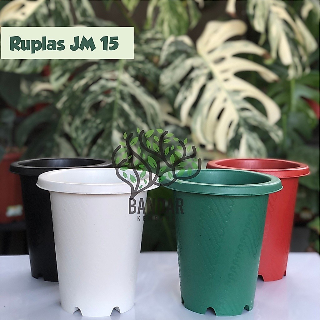 JM RUBY ASTOR BATIK 15 Pot Bunga Bulat Tinggi Mirip Yogap 15 Bagus Murah - Pot Ruplas 15 Pot Tinggi 