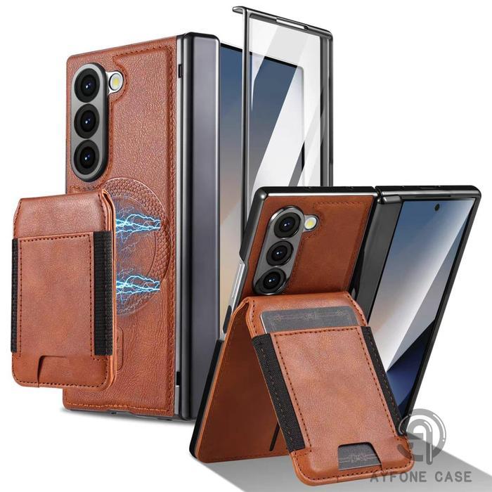 CASING DETACHABLE CARD WALLET LEATHER CASE MAGSAFE  UNTUK Z FOLD 5 Z FOLD 6 Z FOLD 7 / ZFOLD5 ZFOLD6