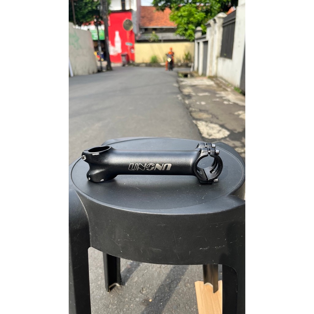 STEM UNO 150MM HITAM DOFF 7 & 17 DERAJAT OS UNTUK FIXIE ROADBIKE GRAVEL DAN MTB