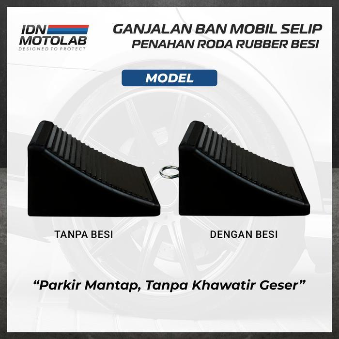 Ganjalan Ban Mobil Parkir Penahan Roda / Rubber Wheel Parking Chock - Tanpa Besi terlaris