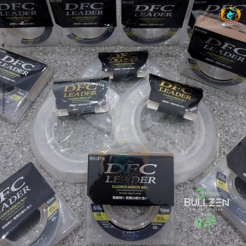 Senar Pancing BULLZEN DFC Leader Fluorocarbon Premium 80% High Abrasion Resistance 10-120 Lbs