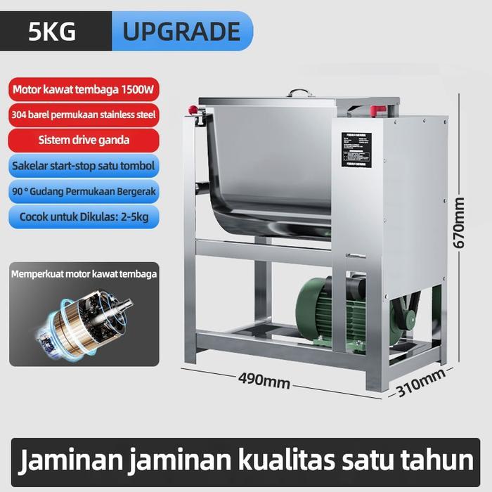 Mixer Adonan Multifungsi Mixer Komersial 5 10 15 25Kg Kapasitas Besar Mixer Adonan Komersial Otomati