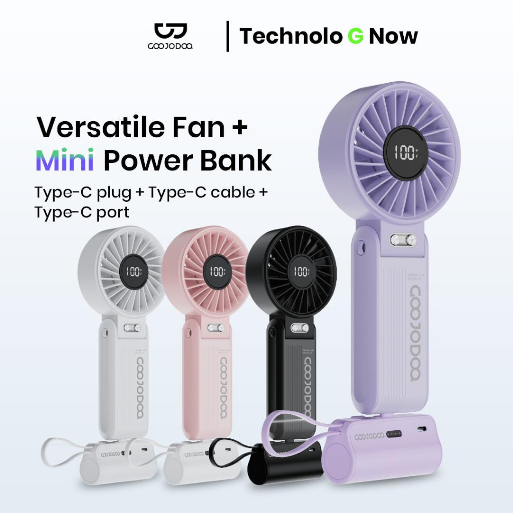 Goojodoq Mini kipas angin Kipas Lipat Portable Digital Display High-speed Turbo kipas tangan 4000mAh