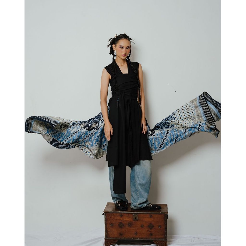 Outer ASMARA Kemben Sleeveless Detachable (Kebaya Bongkar Pasang) - Hitam