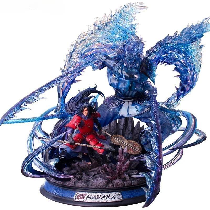 36CM Naruto Figure  Uchiha Madara GK Light PVC Action Figure Toy Shippuden Anime Figurine Statue Col