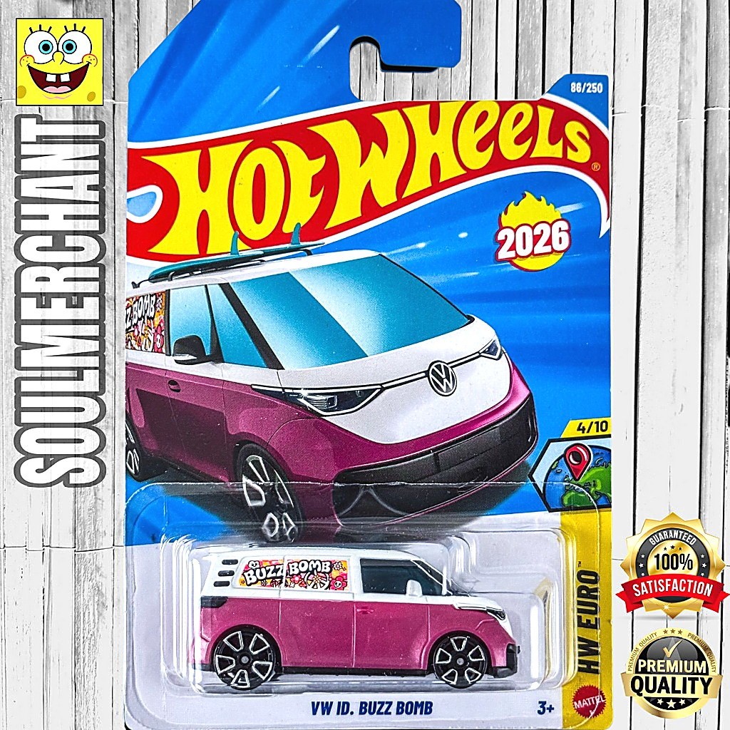 Hot Wheels VW ID Buzz Bomb Ungu Diecast Mobil Van Volkswagen
