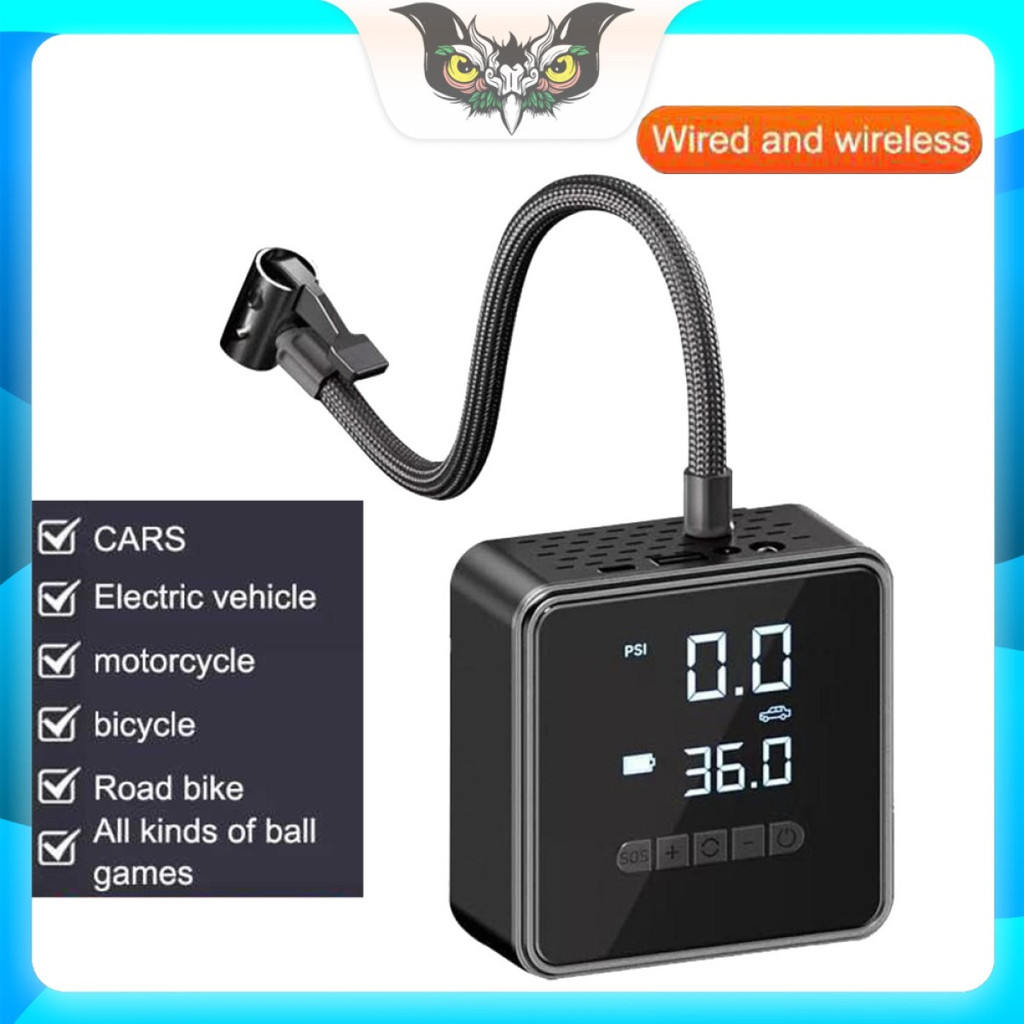 Pompa Ban Elektrik Portable Air Compressor Dual Power 150 PSI 6000mAh