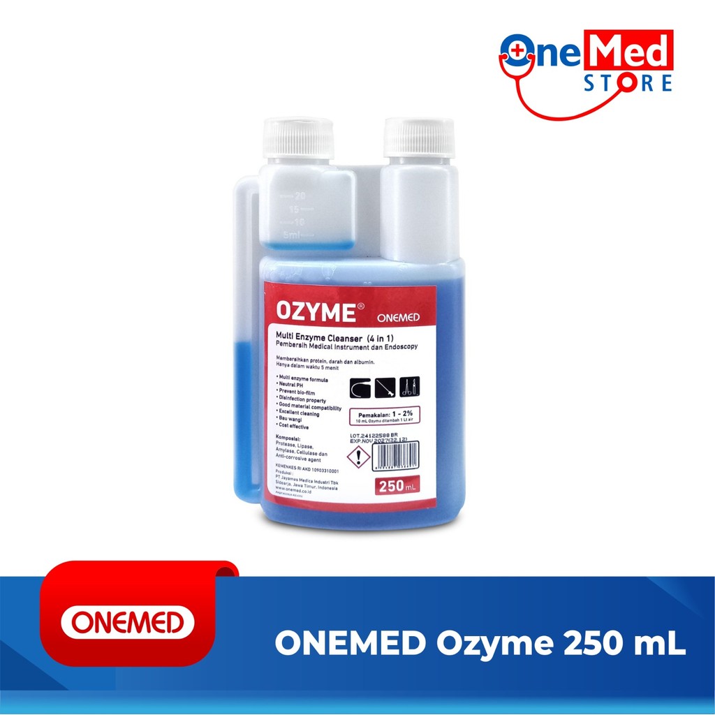 ONEMED Ozyme Biru Multi Enzyme Cleanser 250 ml  (4 in 1) - Pembersih Instrument dan Endoskopi OJ