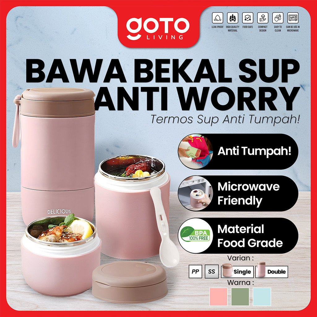 Goto Ellio Termos Sup Tempat Bekal Makan Tahan Panas Anti Tumpah