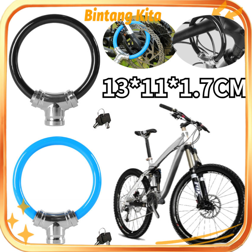 Maling Kokoh Tahan Bulat Kunci Cincin Gembok Sepeda Sepeda Gunung Motor Gembok Sepeda Anti Maling Ku