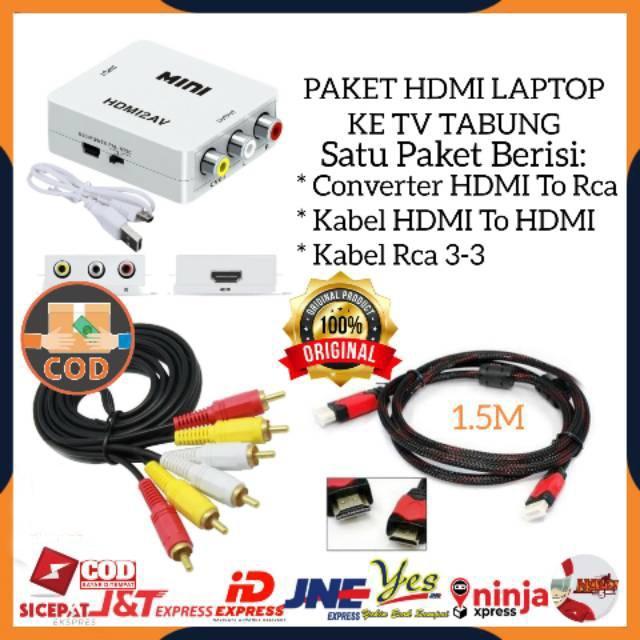 PAKET HDMI TO AV RCA CONVERTER HDMI2AV KABEL HDMI TO HDMI