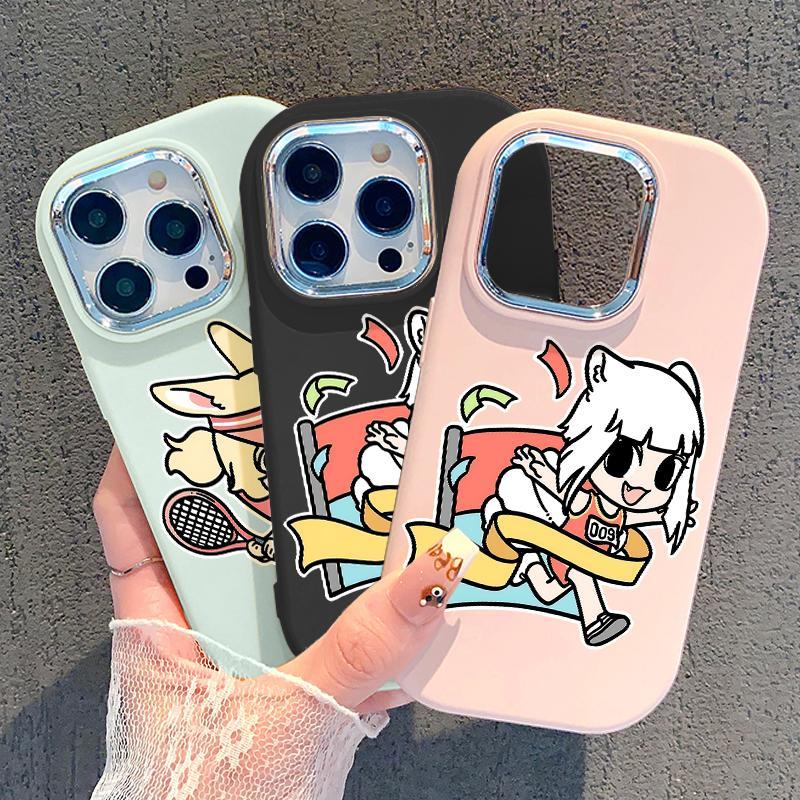 Case For IQOO 13 5G NEO 10 U5x Z10 Z7i Z9 Z9X Soft Silicone Metal Chrome Lens Lucu Fei Ren Zai Casin