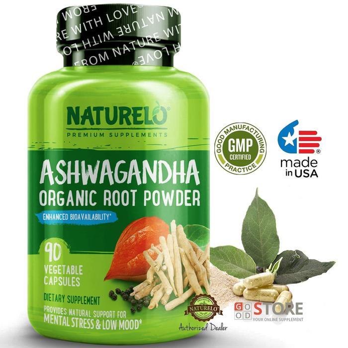 NATURELO - Ashwagandha (Organic Root Powder) - 90 capsules