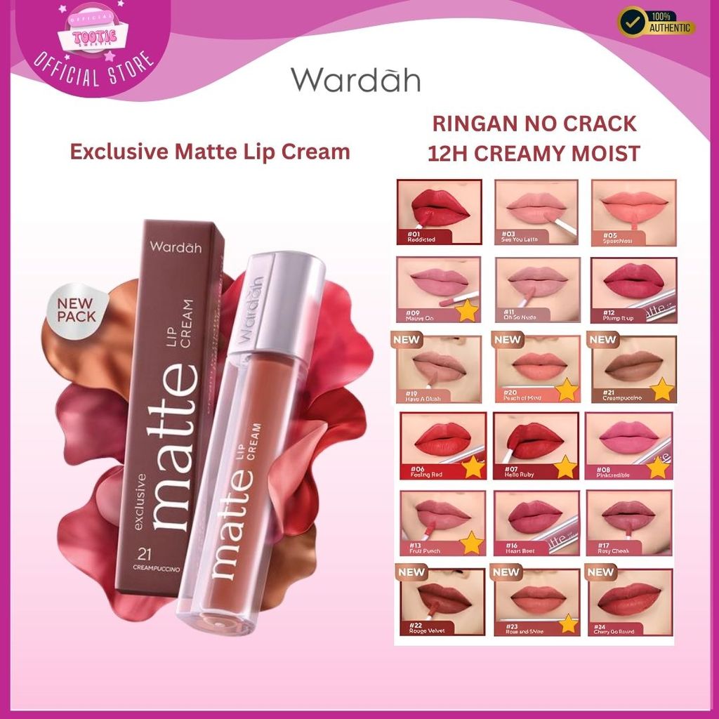 WARDAH Matte Lip Cream Non Dry Formula - WARDAH Exclusive Matte Lip Cream - Lip Cream Wardah Matte L