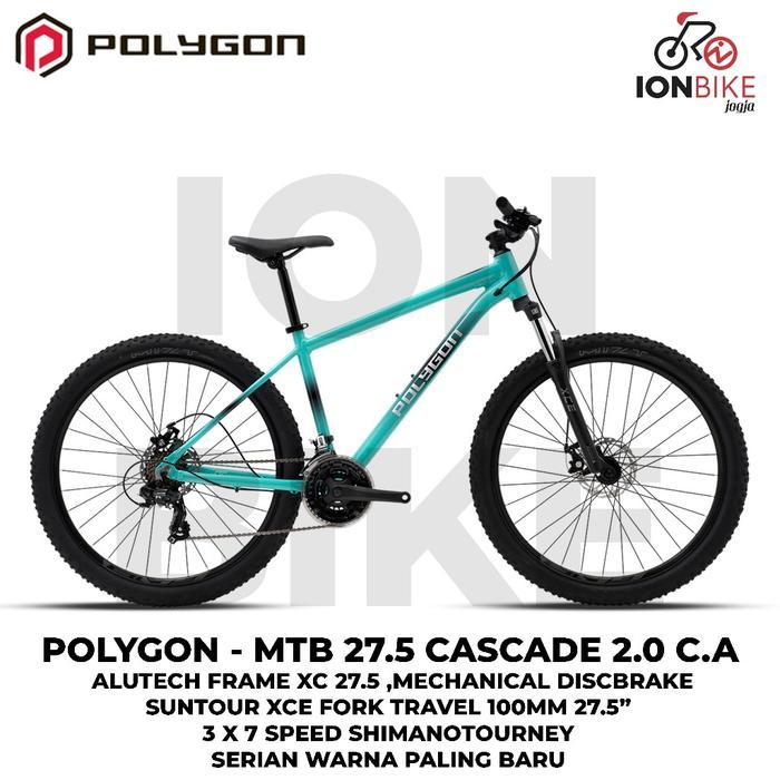 Sepeda MTB 27.5 Inch Polygon Cascade 2 Frame Alloy Ringan Terbaru 2.0 Allumunium Gunung Dewasa Remaj