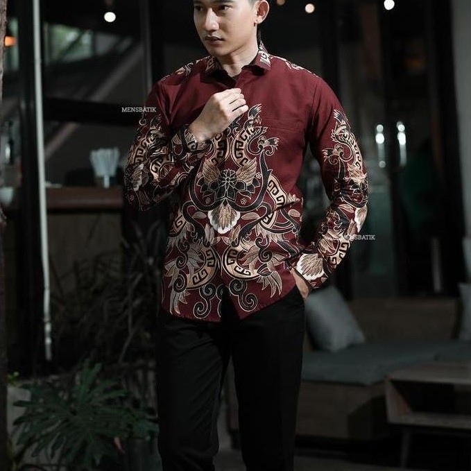 MENSBATIK - Adyatama - batik pria - lengan panjang - batik slimfit- batik anak muda - ootd natal