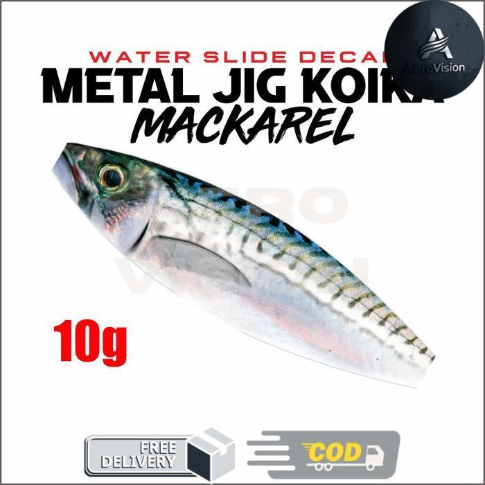 Water Slide Decal Metal Jig Koika Mackarel 10g - 200g - 10g