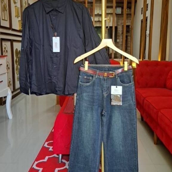 MIX AND MATCH RILLEY KEMEJA BLACK (MDS) MIX KULOT PREMIUM BKK WARNA PALING SERASI