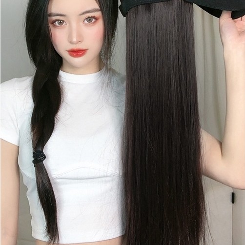 Topi Wig Rambut Wanita Lurus Panjang Korean Version / Wig Hat Women Long Straight Hair Original
