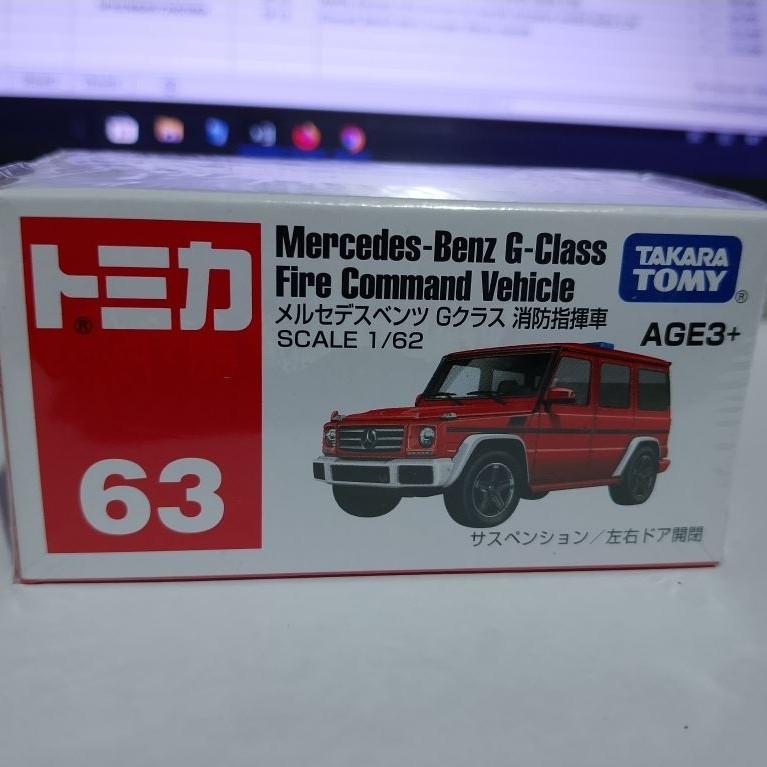Tomica no 63 Mercedes -Benz G- class Fire Command Vehicle Takara Tomy