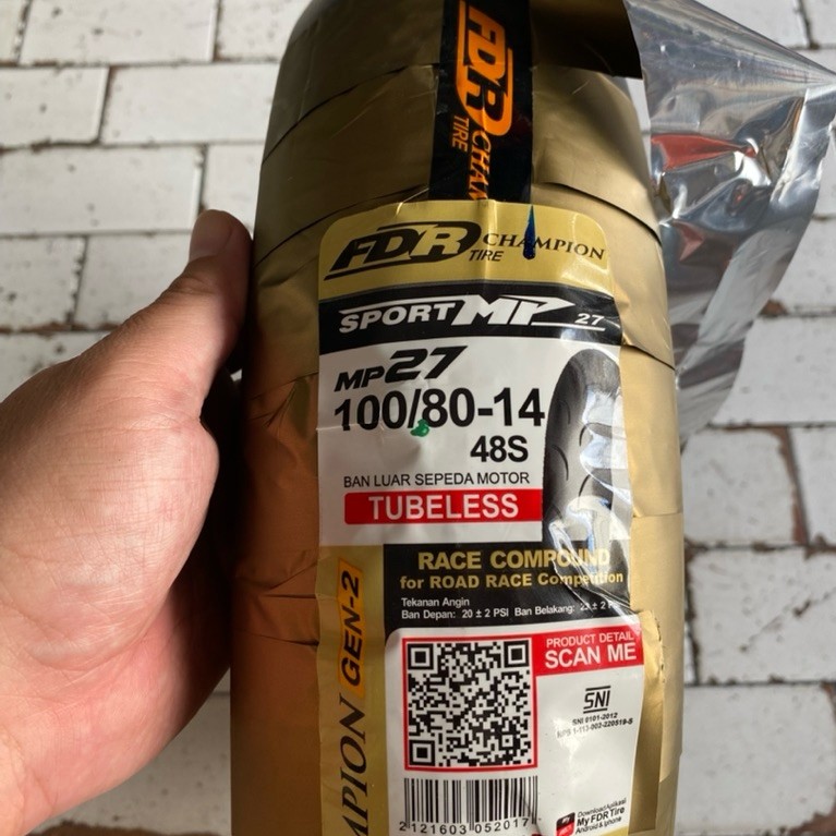 fdr mp27 ban luar matic ring 14 ukuran 100 / 80 vario beat mio