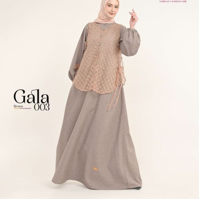GAMIS NIBRAS GAMIS WANITA GALA 003 DRESS WANITA BUSANA MUSLIM WANITA BUSANA NIBRAS