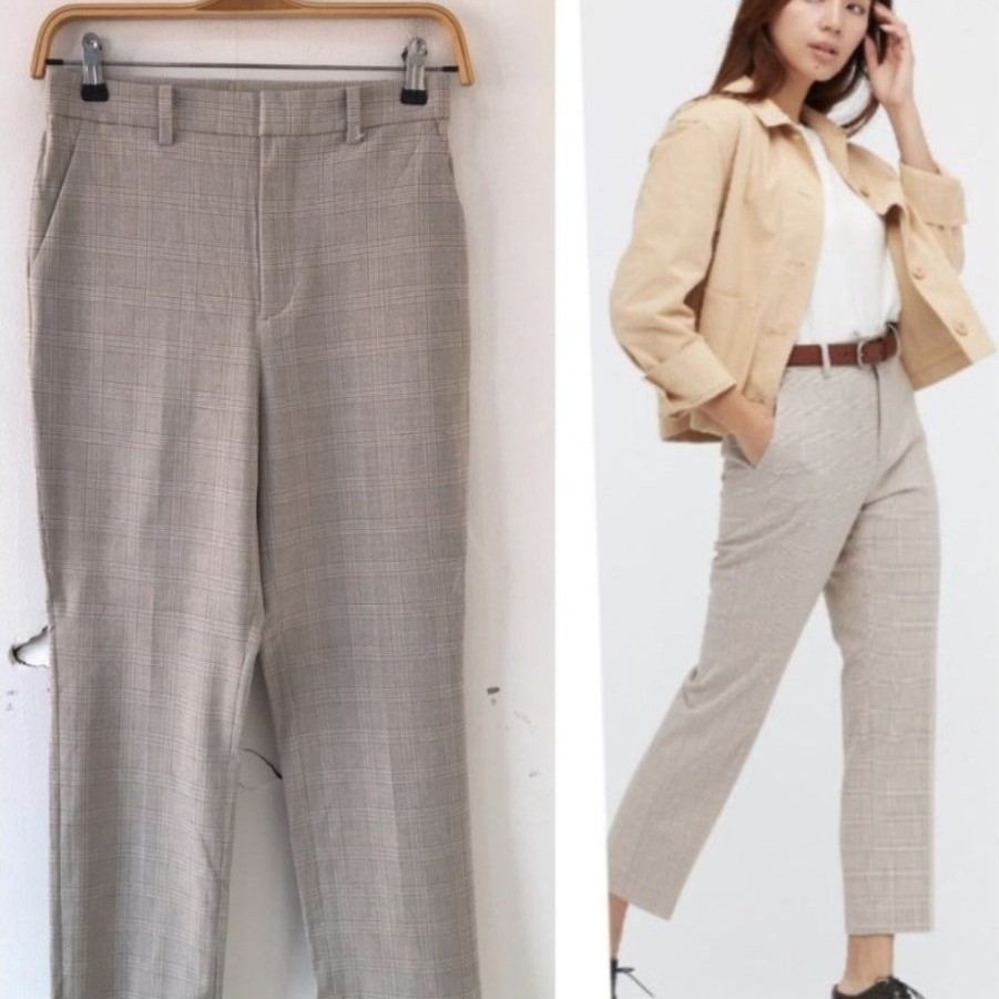 Uniqlo Smart Ankle 2 Way Tartan Beige XS