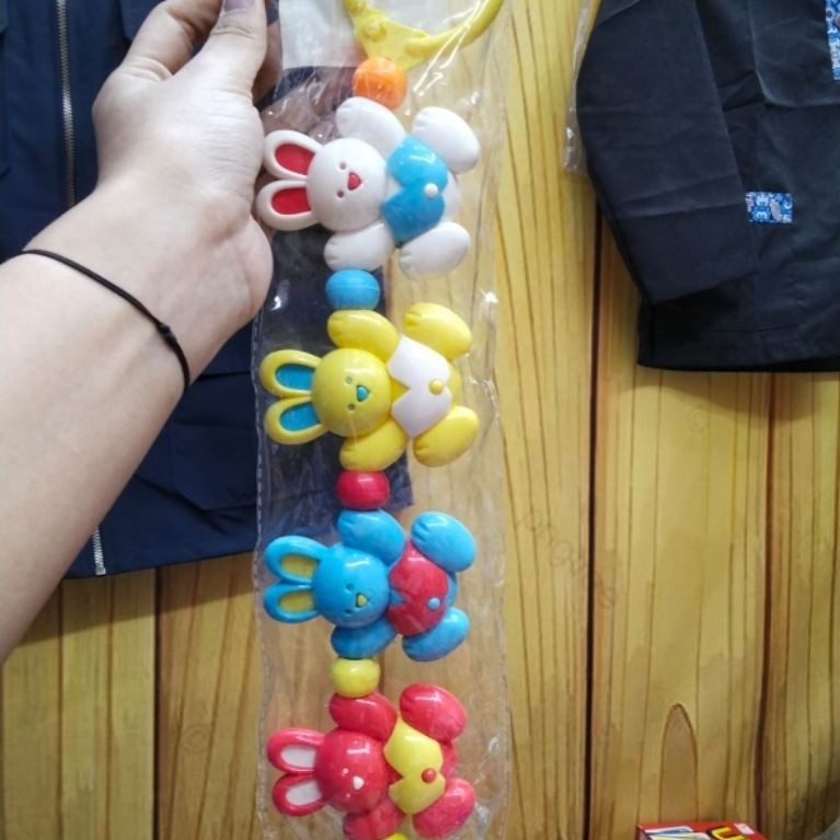 C901 Mainan Gantung Bayi Rattle Bunyi - Gantungan Stroller & Kasur Bayi Karakter Kelinci - Mainan Ed
