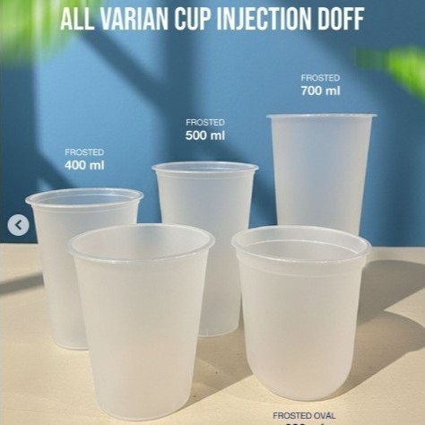 SID FROSTED CUP INJECTION THINWALL FROSTED PUTIH DOFF CUP INJECTION DOFF ANEKA UKURAN GABUNGAN TUTUP