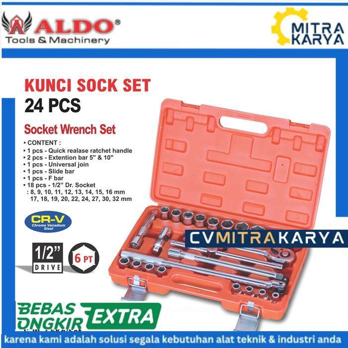KUNCI SOCK SET 24 PCS / SOK SET / SOCKET WRENCH SET ALDO