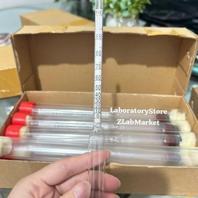 Alkohol Meter Skala 0 - 100% / Alat Ukur Hydrometer Alkohol Meter / Alcohol Meter 0 - 100%
