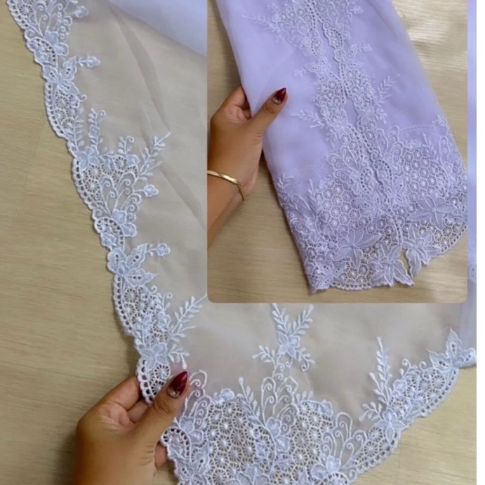 Kain kebaya bordir motif jasmine 1 baju