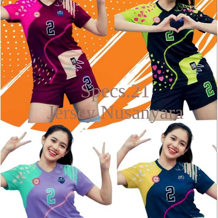 SPECS.21 Jersey Voli Putra Putri Tesla Lilac Setelan Jersey Voli FulPrinting Kaos Voli Custom Big Si