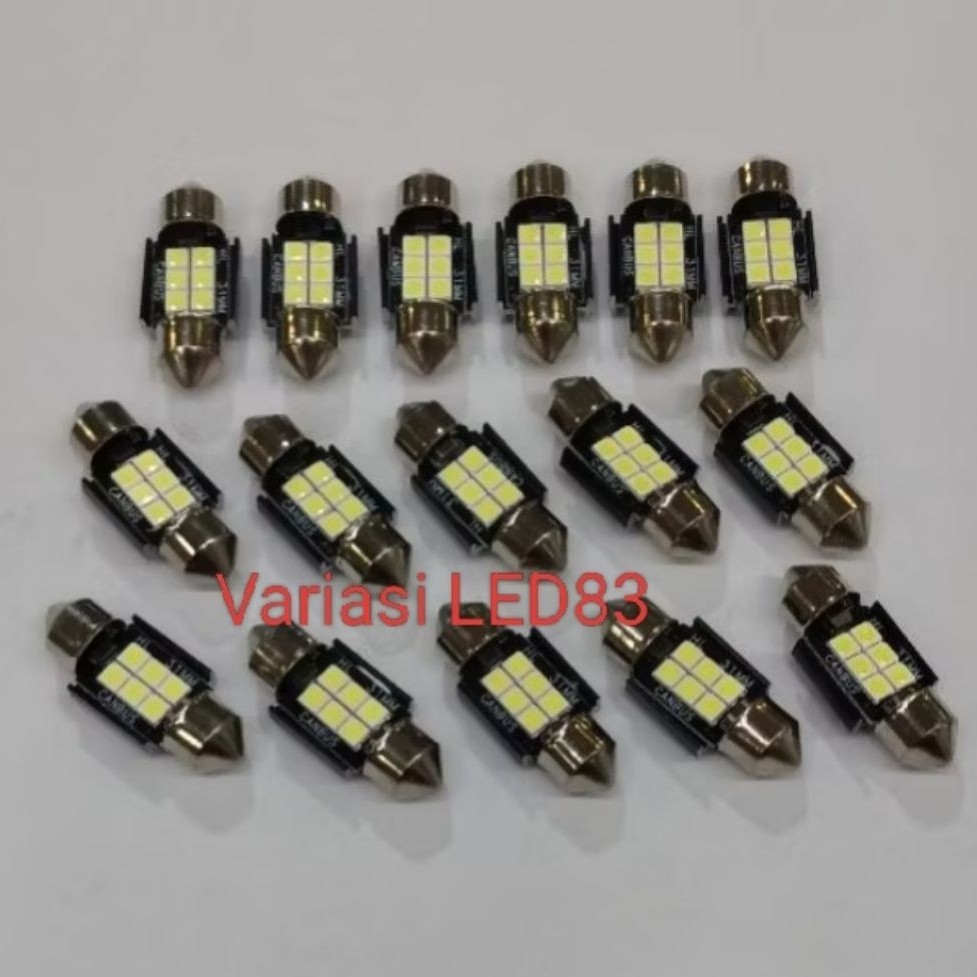 Lampu Plafon Kabin Mobil 12v-6 titi Led 3030 Ukuran 31 mm Canbus