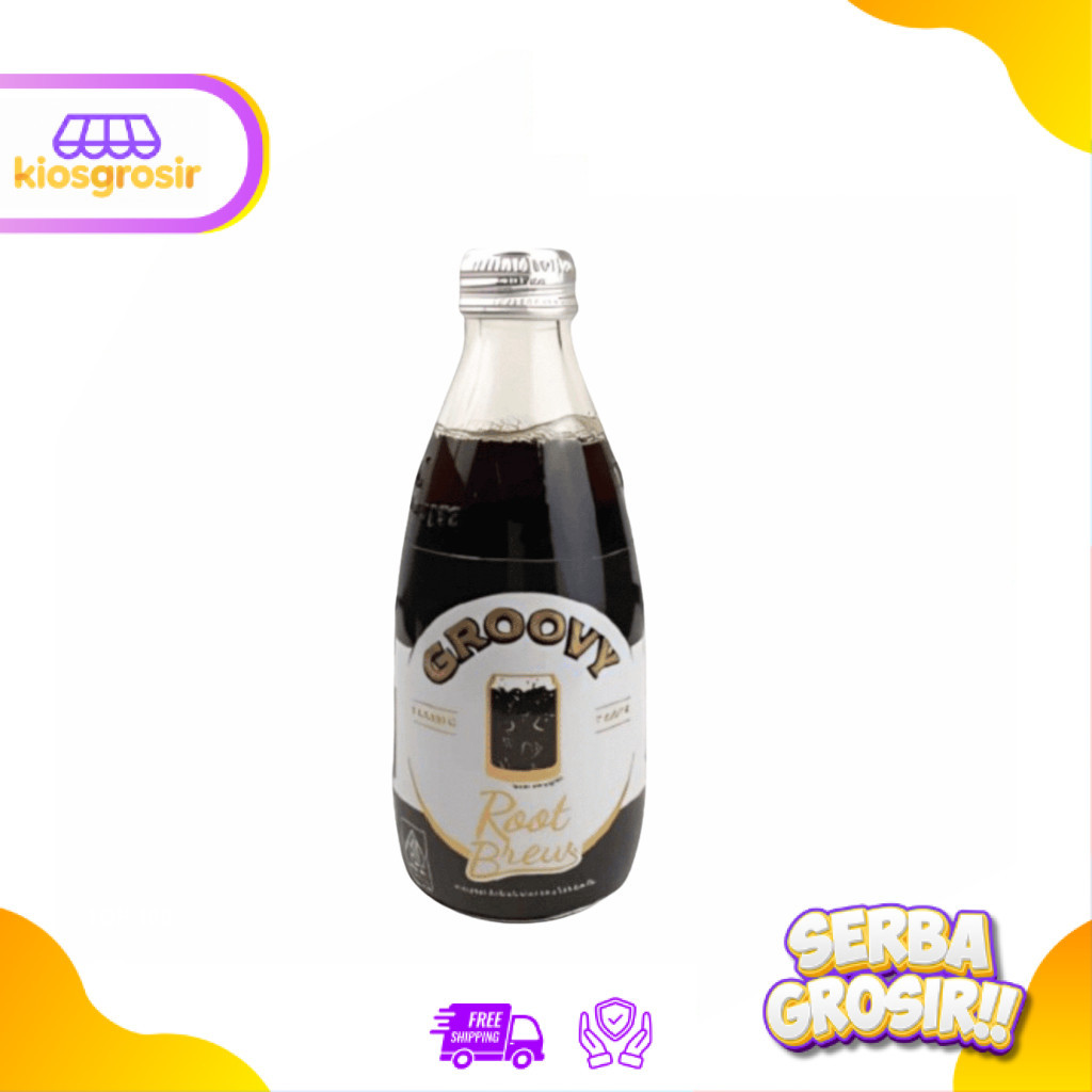 KIOSGROSIR Groovy Rootbrew Soda Drink Root Beer Bottle 250 ml Botol