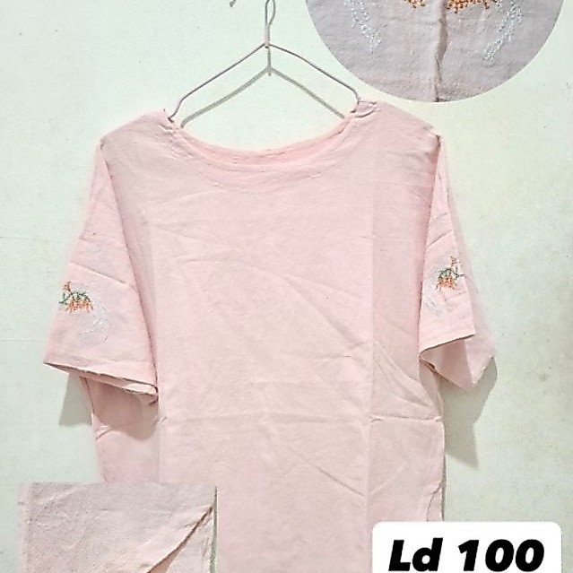 preloved pakaian wanita blouse polos warna pink
