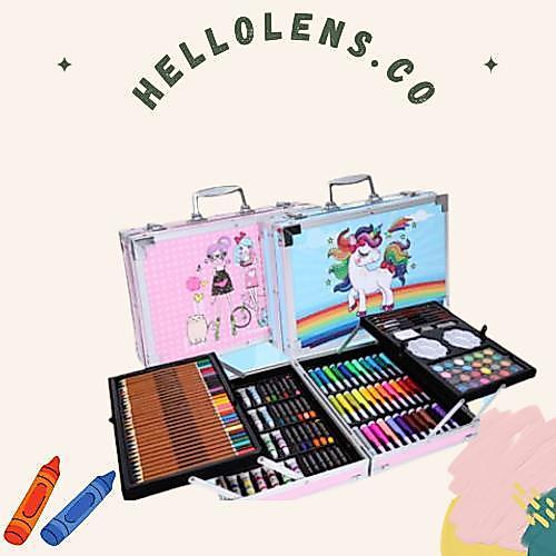 CRAYON ART SET 145PCS / KOPER SET CRAYON MEWARNAI / KADO ANAK ULTAH