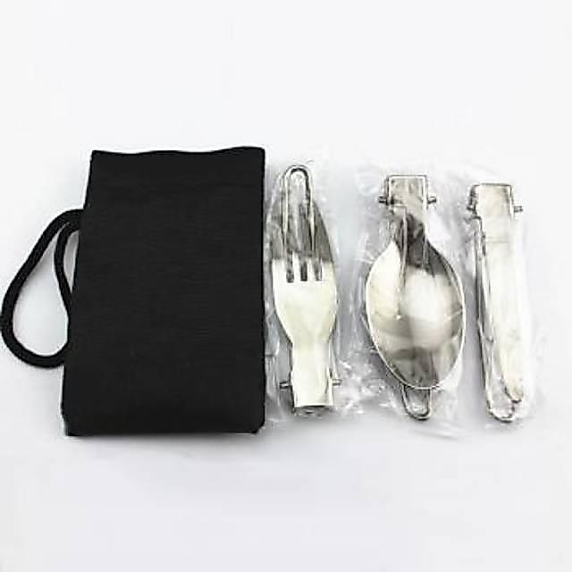 Eiger - Sendok Garpu Pisau Lipat Portabel Stainless Steel Alat Makan Travel Praktis Outdoor Foldable