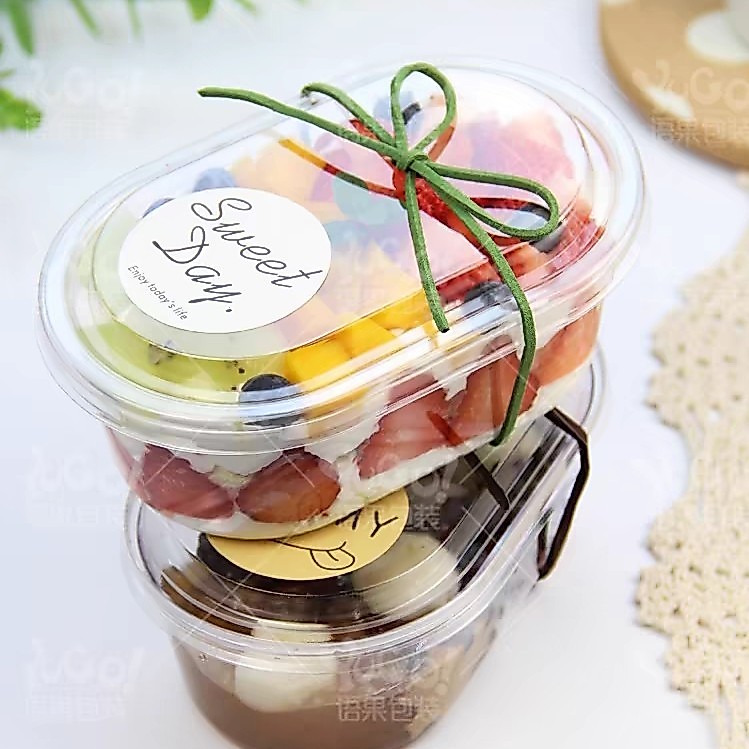 10pcs - 450ml korean dessert box Oval Premium dessert cup tiramisu cup puding cup box mika kue