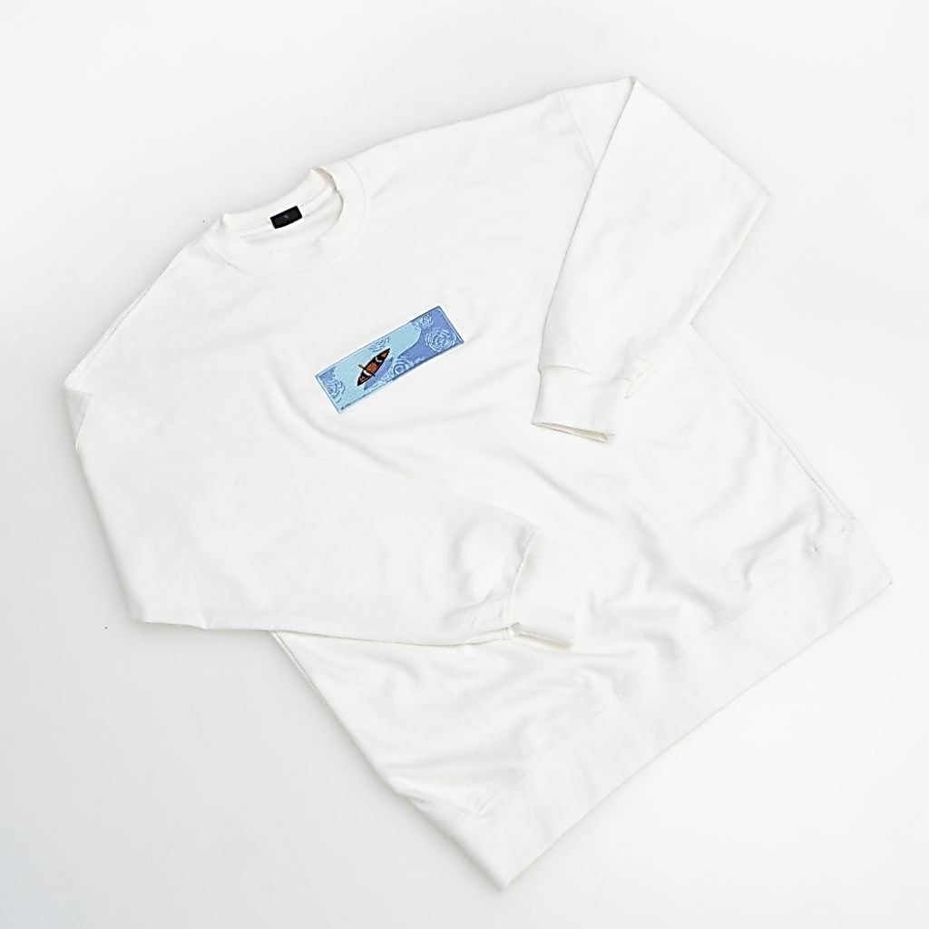 Amadeux - Crewneck Sweatshirt Heavyweight Bordir Katun "Ripple"