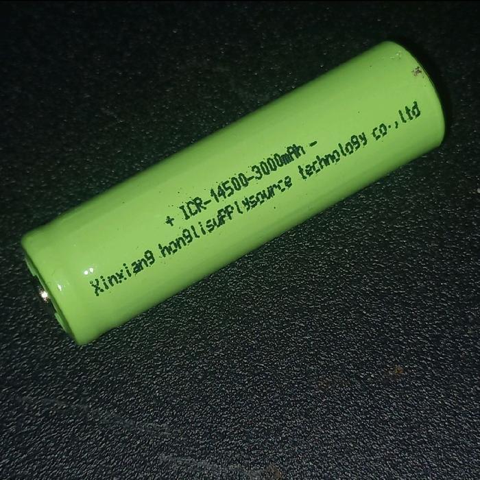 baterai 14500 3.7v 3000mah 3000 mah  baru new batre charger isi senter 1