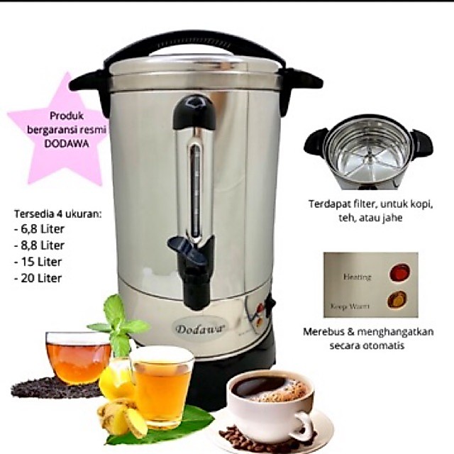 Pemanas air & kopi listrik Dodawa - water & coffee boiler / Termos listrik Stainless 304 / Coffee Ma