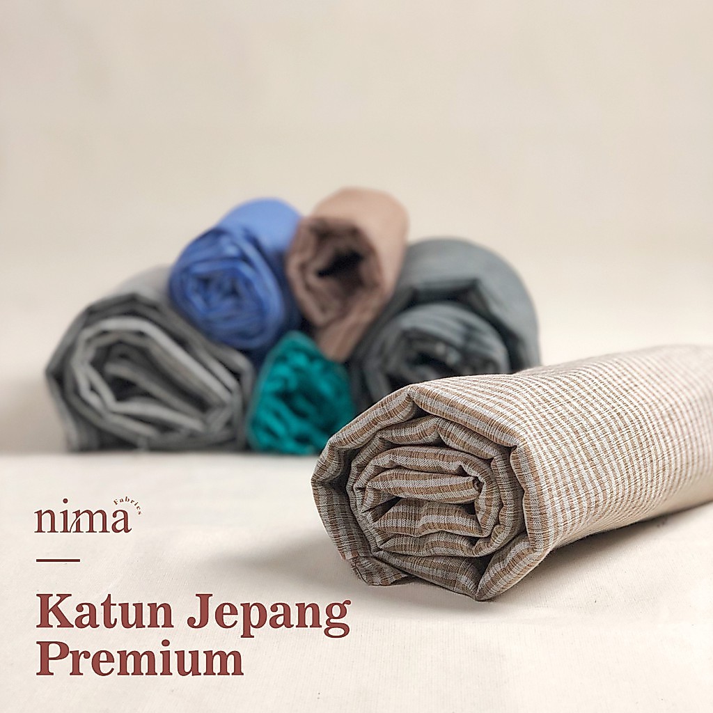 1/2 meter Kain Katun Jepang Salur Premium (lebar 150cm) / Bahan Untuk Kemeja, Gamis, Blouse