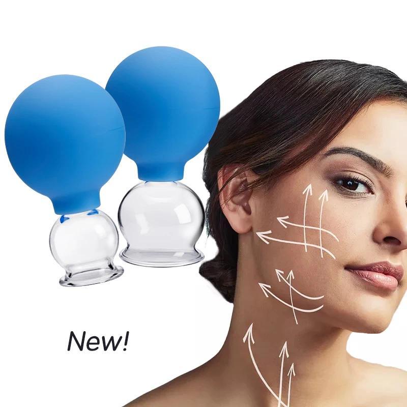New Rubber Vacuum Cupping Glasses Massage Body Cups Anti Cellulite Cans Face Massage Vacuum Jar Meca