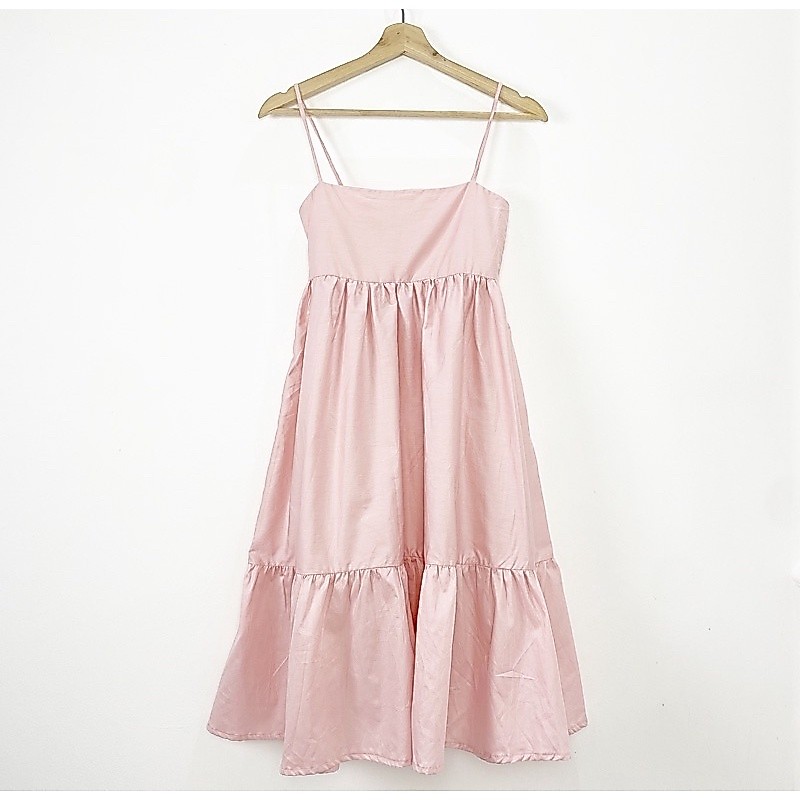 Savana Beachwear - Seo Dress pink wanita baju basic pantai bali outfit korea mini tiered dress