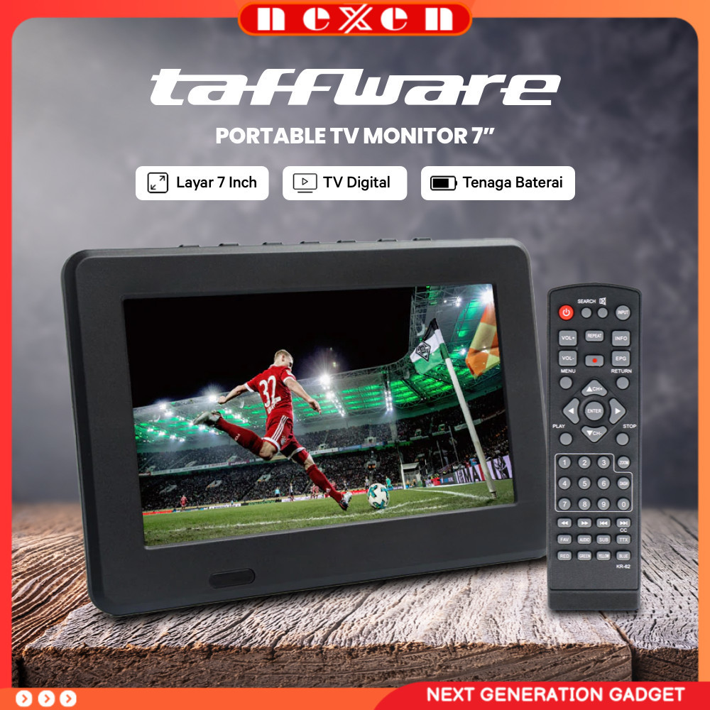 Portable TV Monitor Digital 7 Inch DVB-T2 Rechargeable - D7