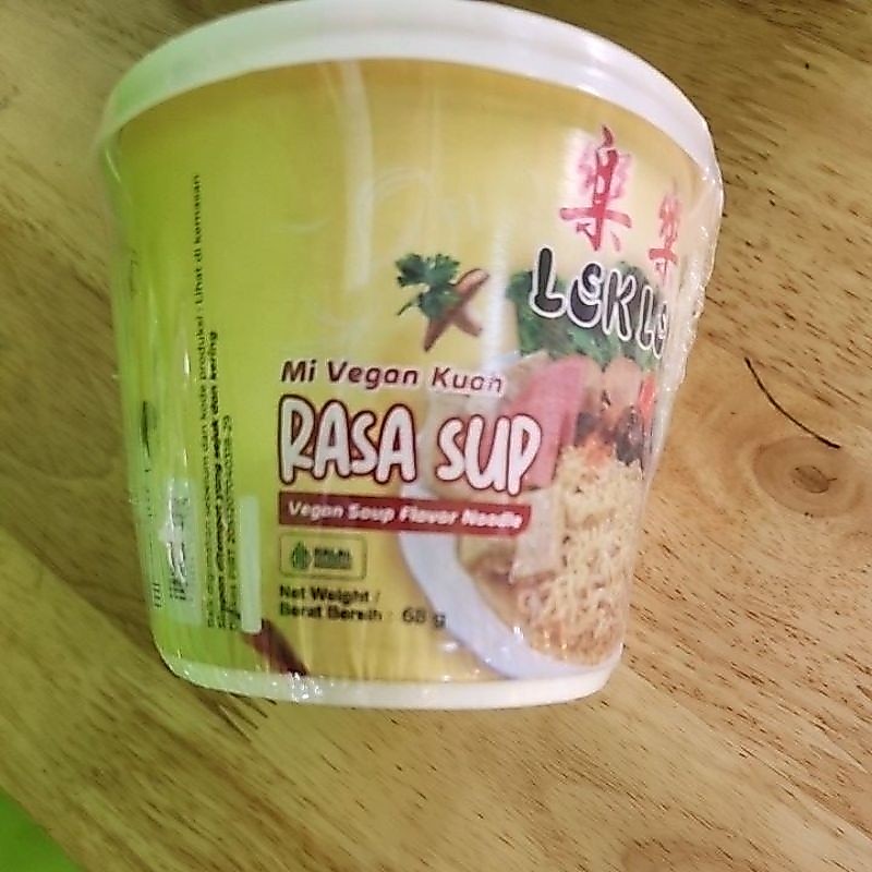 MIE VEGAN / MIE CUP RASA SUP LEK LEK 68GRAM