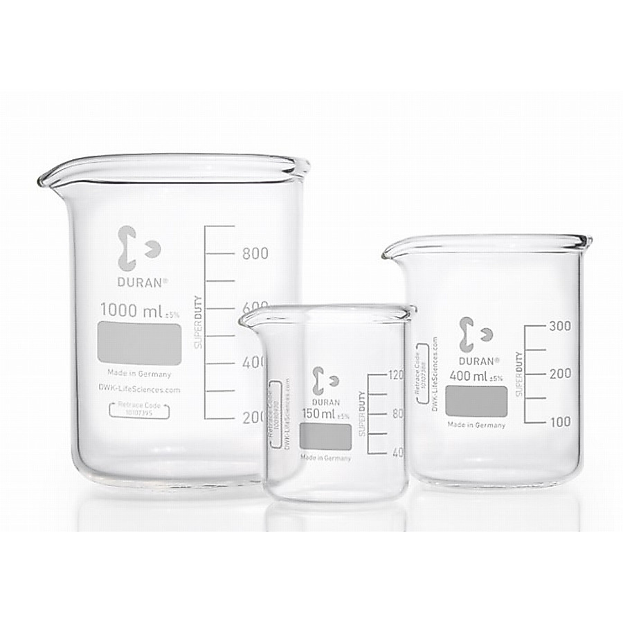 Beaker Glass 400 ml Duran. Beaker Kaca