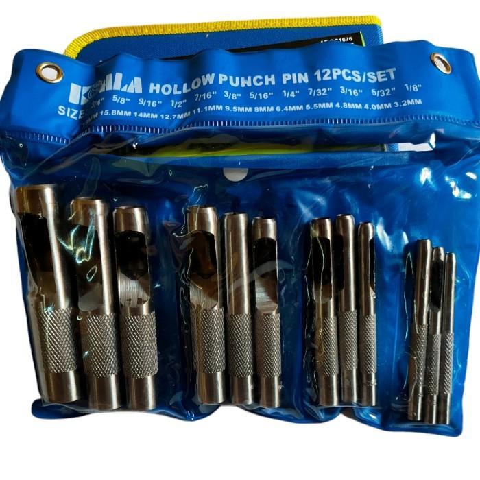 Pahat Plong Set Pelubang Kulit Karet DLL 12 Pcs